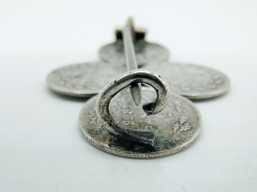 Zilveren stuivertjes broche, Willem 3, Gebruikt, Info@zilverwebsite.nl, Verzenden, Minder dan 4 cm