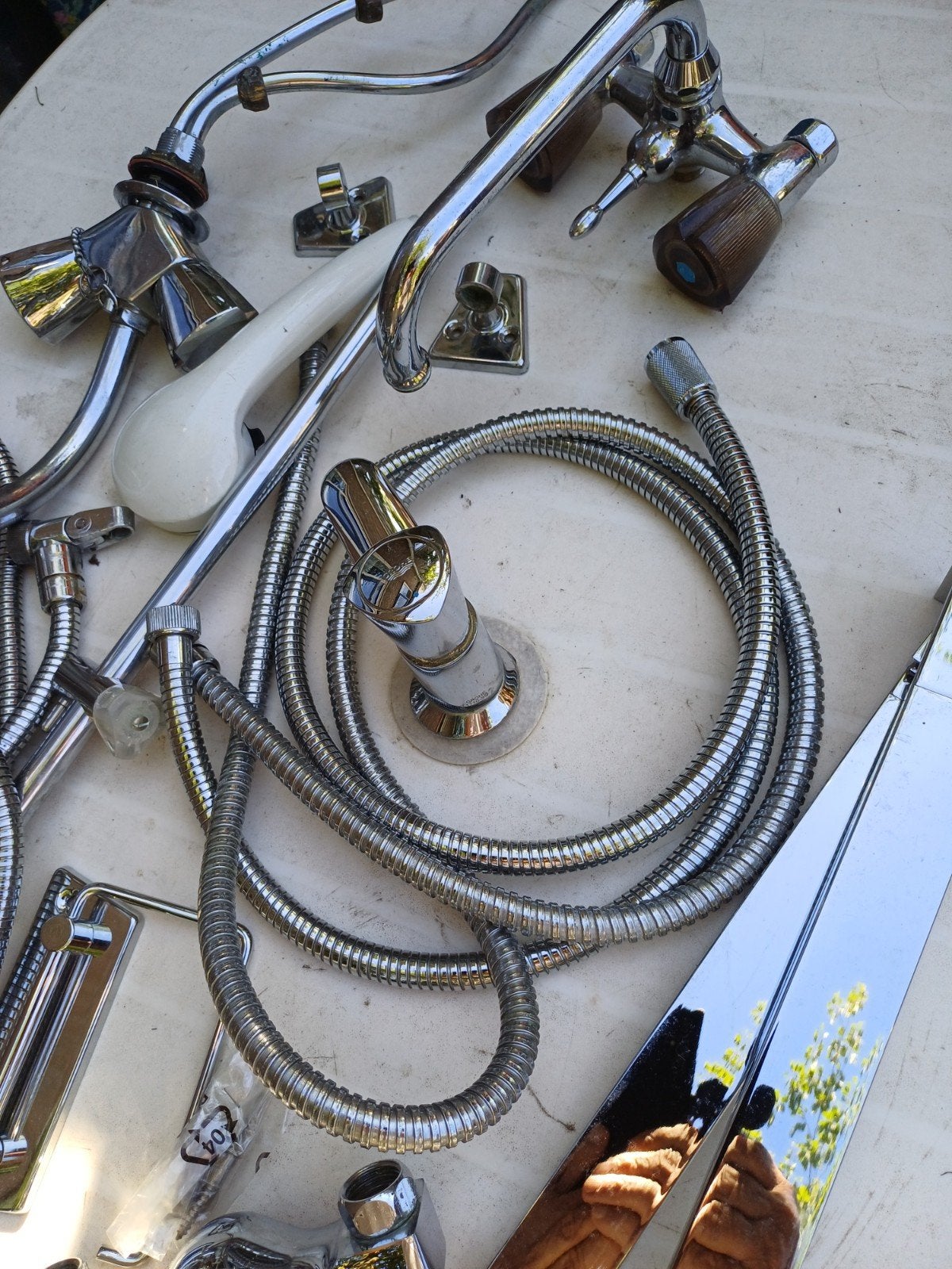 Partij Grohe douche/wastafel/keukenkranen en accessoires, Ophalen of Verzenden, Gebruikt, Chroom, Kraan