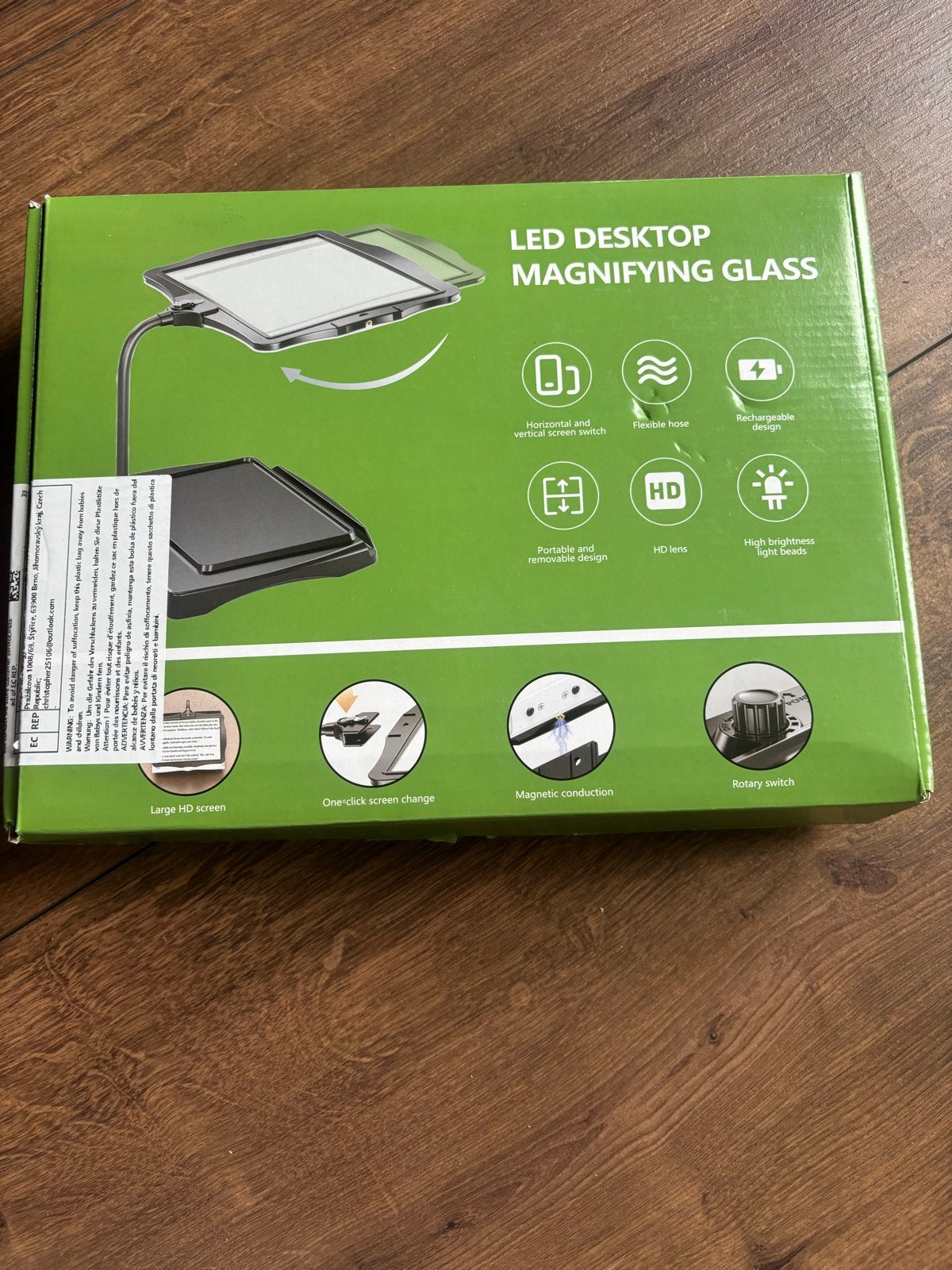 LED Desktop Vergrootglas - Oplaadbaar & Flexibel, Ophalen of Verzenden, Zo goed als nieuw, Loeplamp