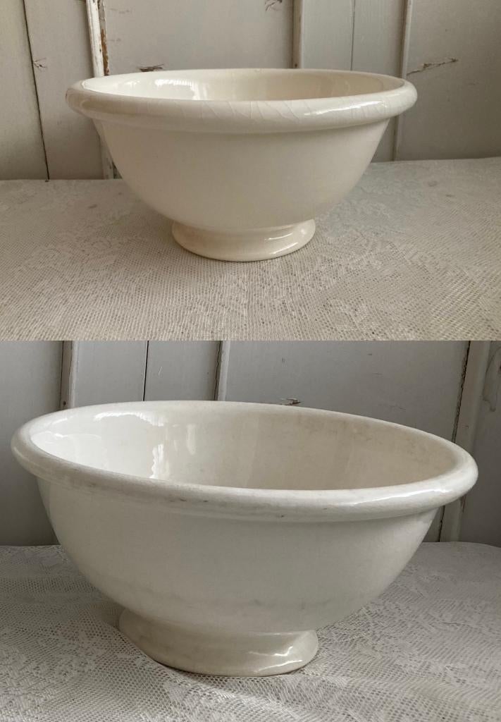 P. Regout / 2x Brocante witte beslagkom - beslagkommen, Ophalen of Verzenden