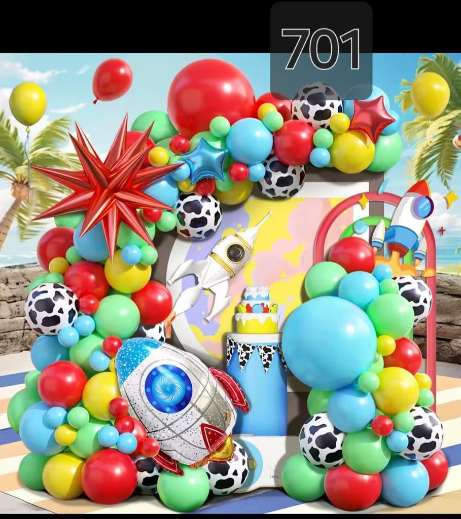 Feestartikel: Ruimte Raket Ballon Decoratie Set (104 s, Ophalen, Nieuw, Feestartikel, Verjaardag