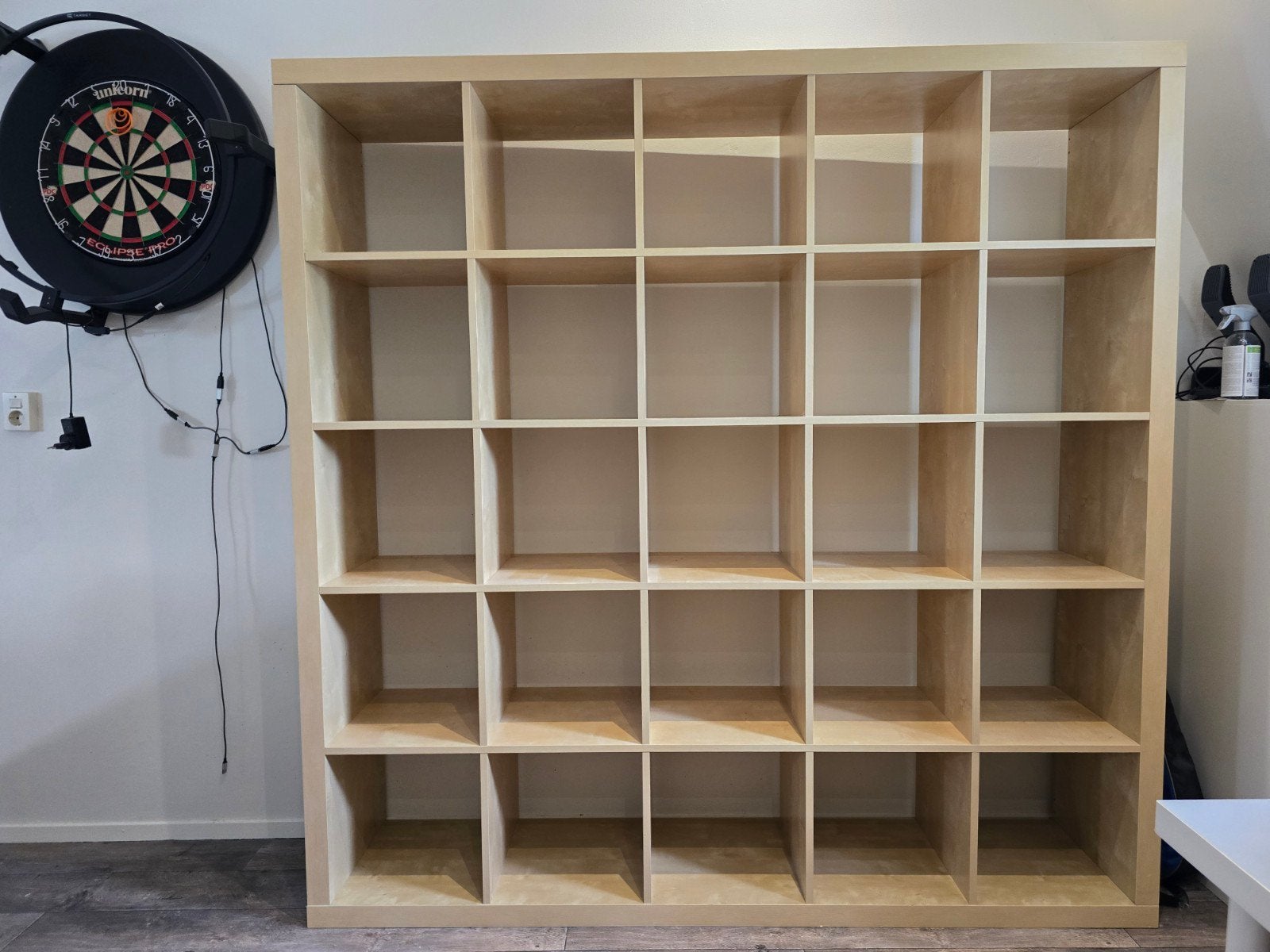IKEA Kallax Kast 5x5 vakken - Licht hout, Met plank(en), Gebruikt, Modern, Scandinavisch, Functioneel, 150 tot 200 cm