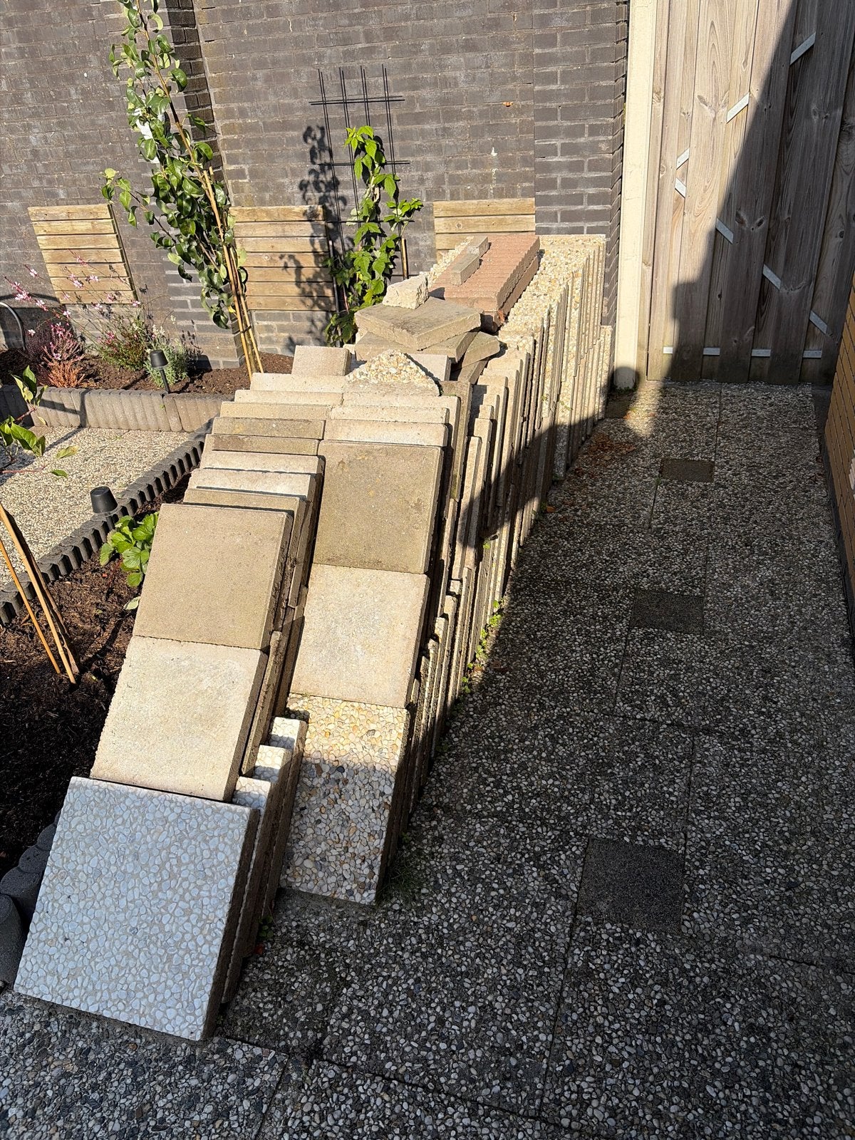 Grindtegels 60x40 en 40x40, Ophalen, Gebruikt, 40 tot 60 cm, 10 m² of meer