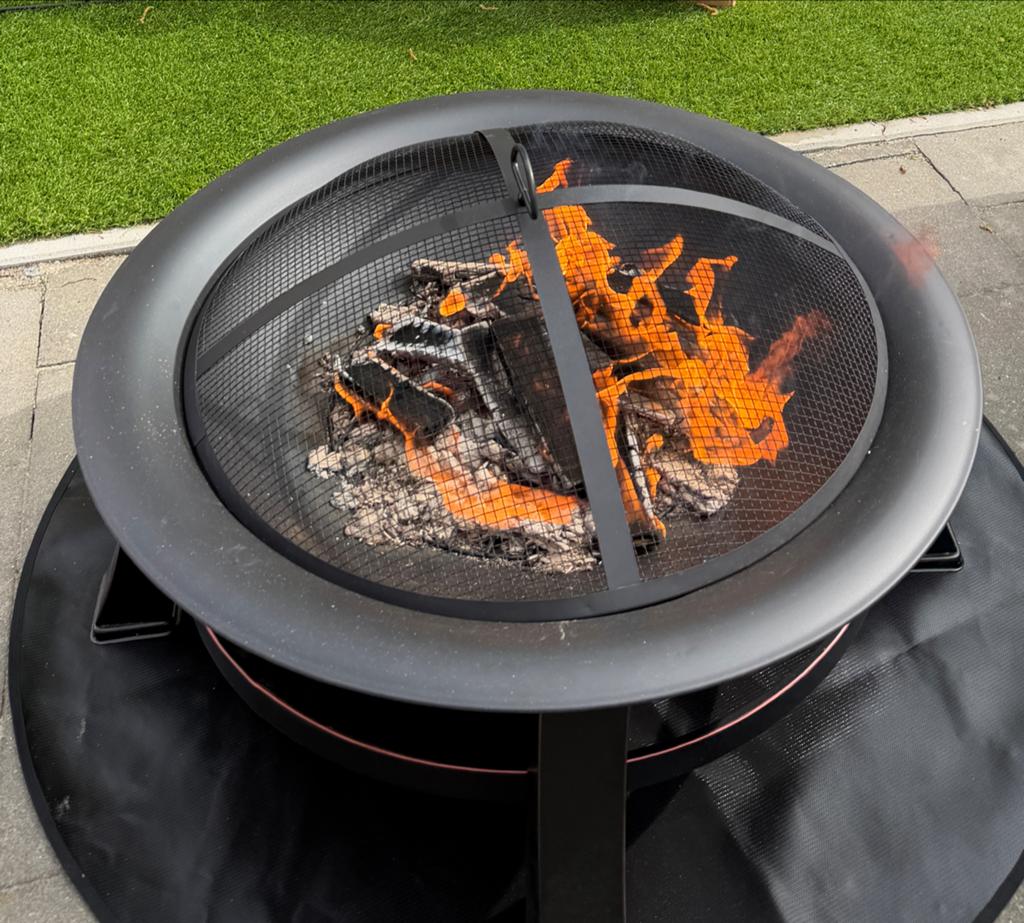 Outdoor Fire Pit Stove with cover and mat, Ophalen