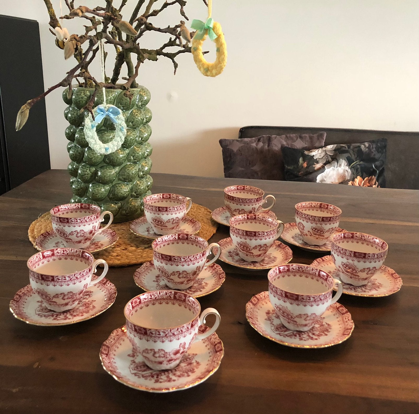 💝 Vintage SELTMANN WEIDEN THERESIA rood kop en schotel, Overige merken, Vintage, Ophalen of Verzenden, Zo goed als nieuw