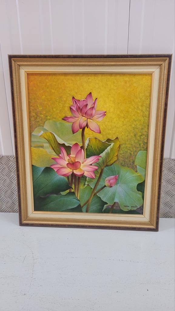 Schilderij waterlelie, Ophalen
