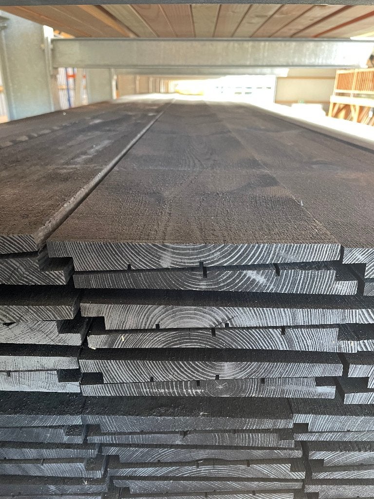 Potdekselplank zwart vuren 11-22 x 195 mm, diverse lengtes, Tuin en Terras, Palen, Balken en Planken, Ophalen, Nieuw, 180 tot 250 cm