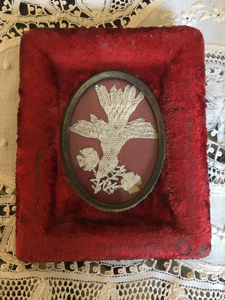 Antiek lijstje met velours, Ophalen of Verzenden