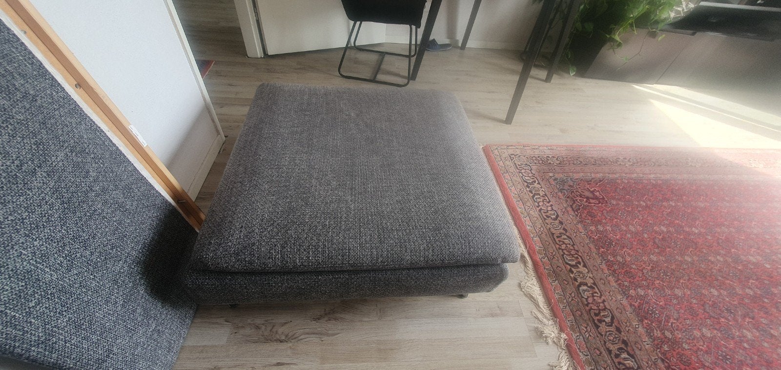 Ikea  soderhamn voetenbank poef grijs met achter leuning., Ophalen, Rechthoekig