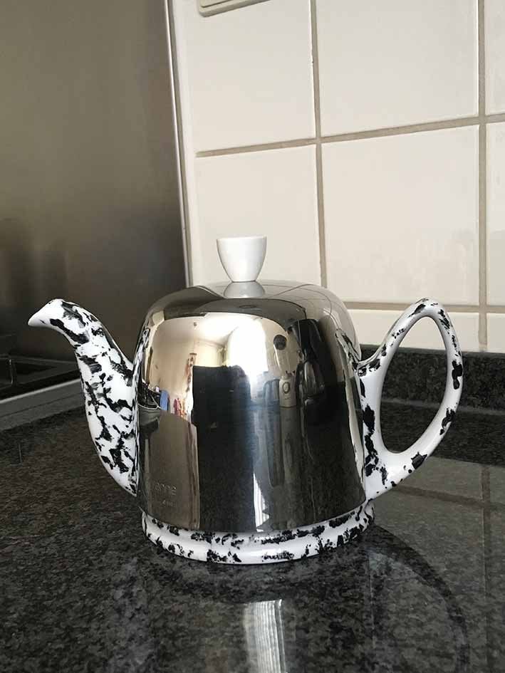 Guy Degrenne Salam-Thé Theepot 4T Zwart en Wit, Keramiek, Ophalen of Verzenden, Guy Degrenne, Zo goed als nieuw