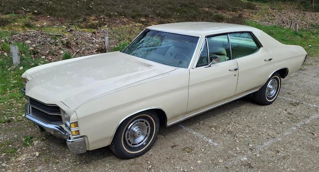 Chevrolet Chevelle 1971 oldtimer beige met leren bekleding, Auto's, Automaat, 1716 kg, 5000 cc, Beige