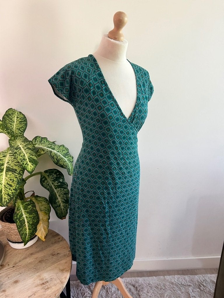 King Louie maat L groene retro crossdress 3464, Kleding | Dames, Maat 42/44 (L), Ophalen of Verzenden, Zo goed als nieuw, Knielengte