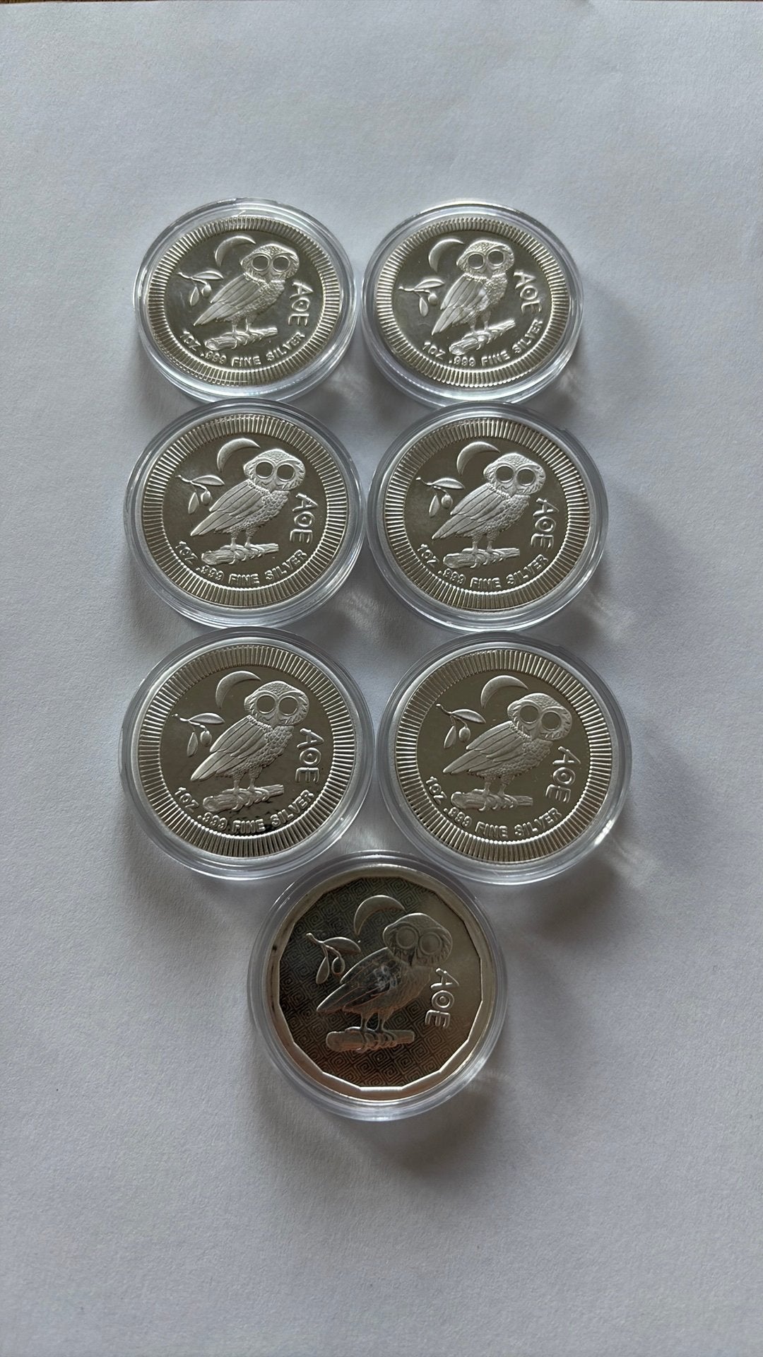 Athenian Owl AOE zilver 1 ounce in capsule, Ophalen of Verzenden, Zilver