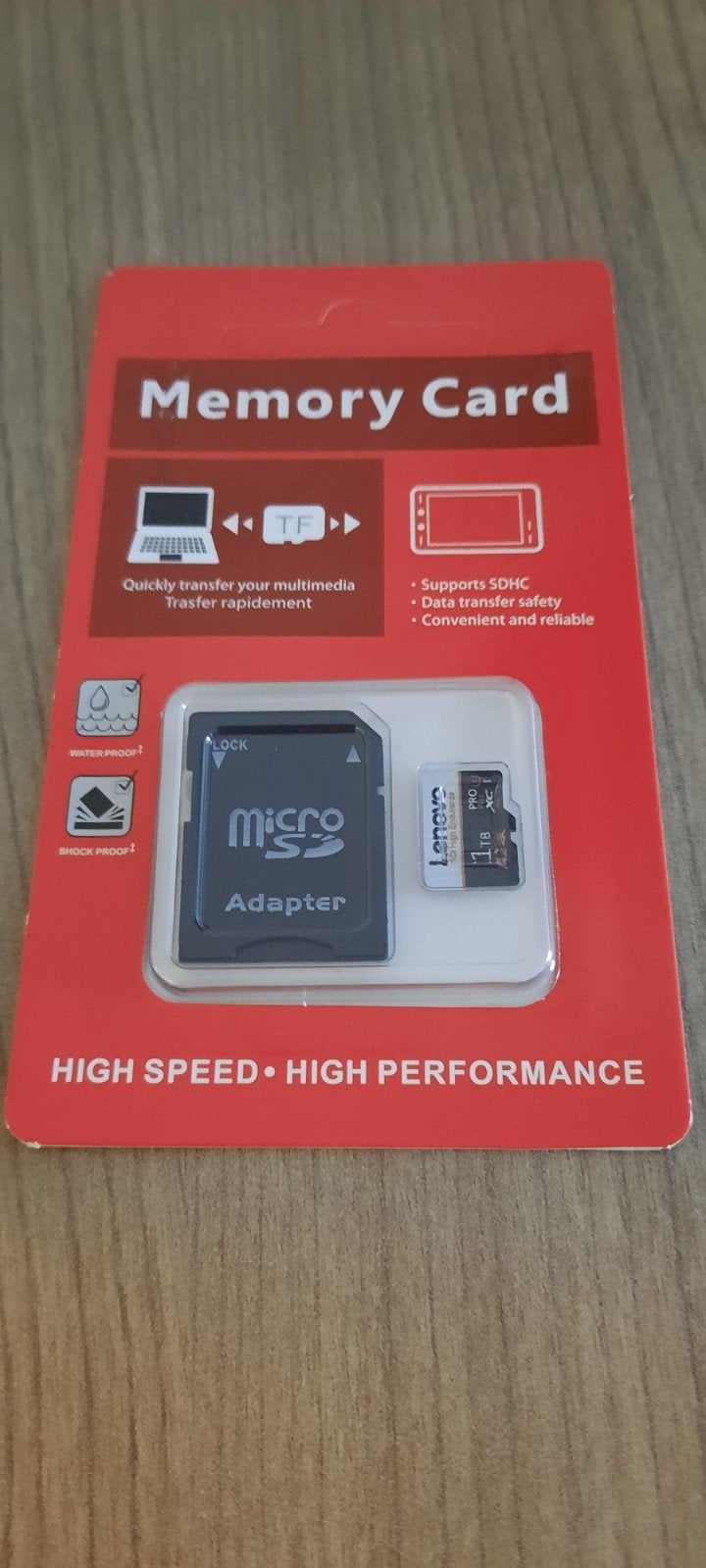 Lenovo 1 TB MicroSD Geheugenkaart met Adapter, Ophalen of Verzenden, Nieuw, Lenovo, 1 TB
