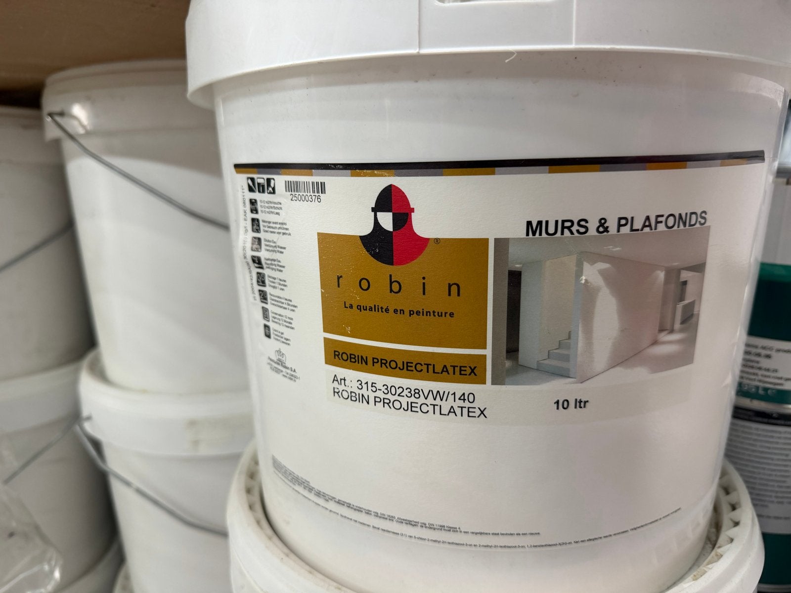 Robin Projectlatex - 10 liter muur- en plafondverf, Wit, Nieuw, Ophalen of Verzenden, Verf