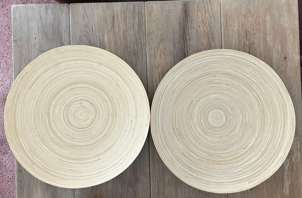 2 Bamboe schalen, Overige materialen, Schaal, Rond, Nieuw