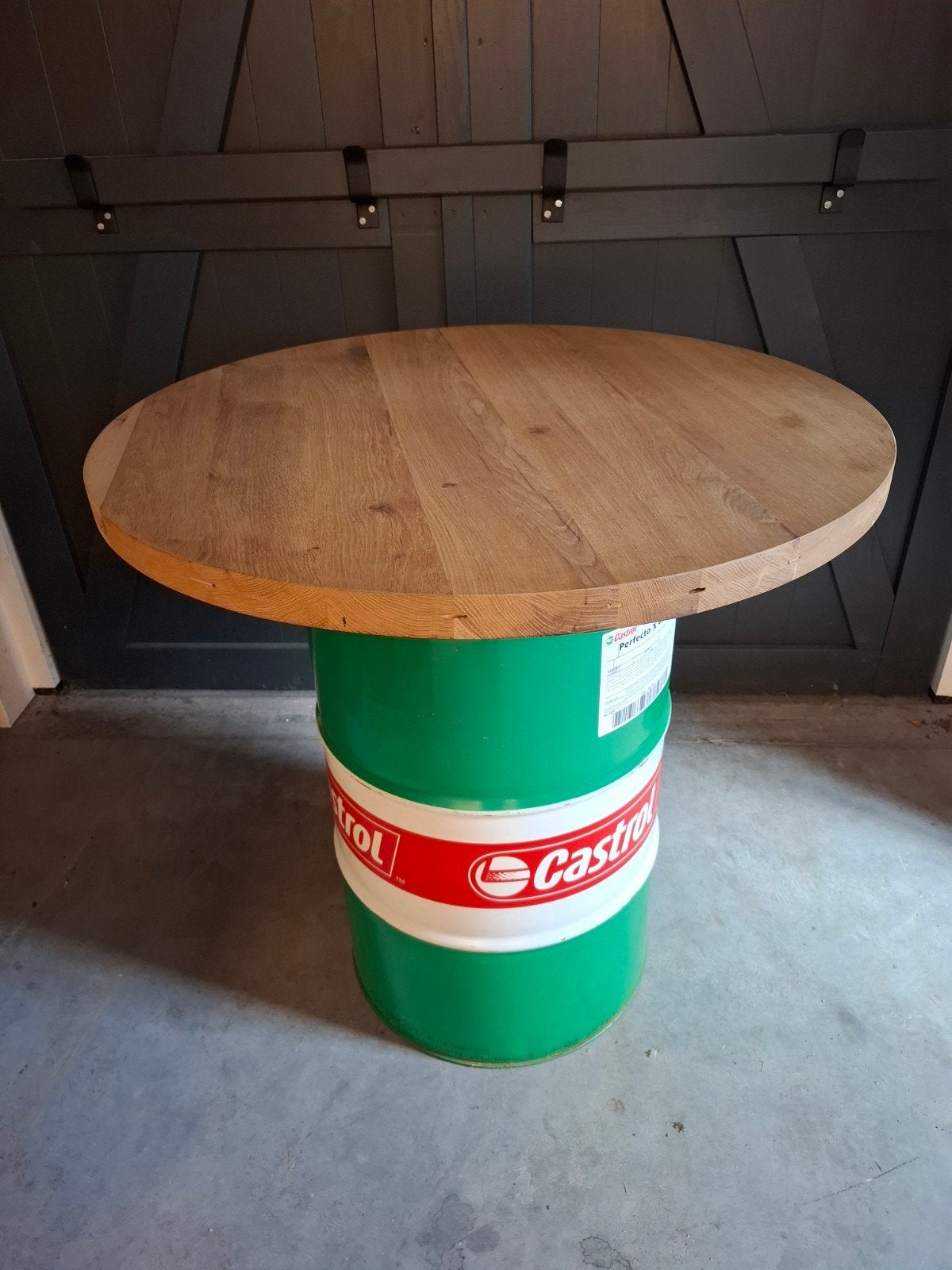 Hangtafel, statafel massief eiken blad, Ophalen
