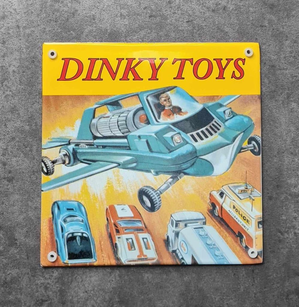 zwaar emaille Dinky toys reclame decoratie bordje retro kado, Reclamebord, Ophalen of Verzenden, Zo goed als nieuw, Info@americansaleshop.nl