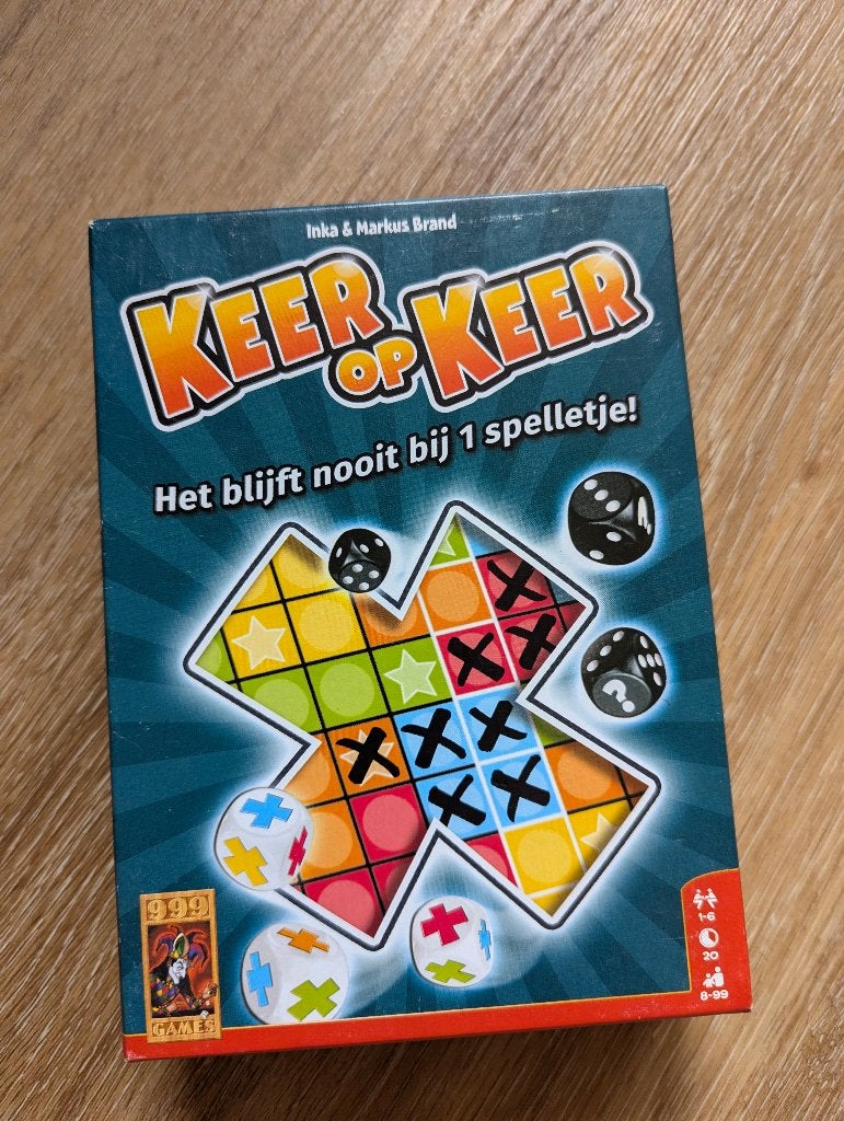 Keer op keer (spel, incl. dik scoreblok), Een of twee spelers, Ophalen, Zo goed als nieuw, 999 Games   ..