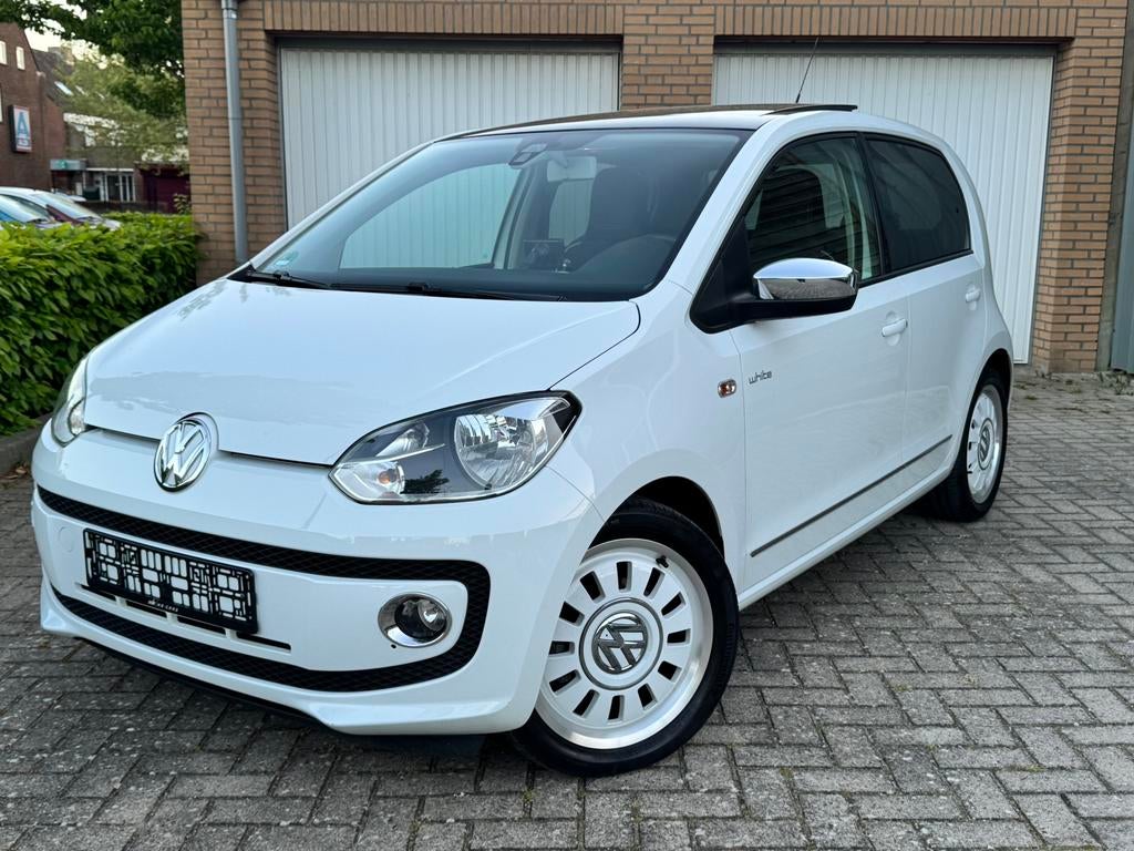 Volkswagen Up! 1.0 White 2013 Pano Leer Vol Opties!, Voorwielaandrijving, Wit, Leder, Bedrijf