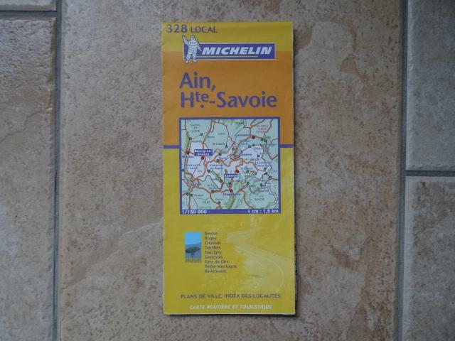 michelin wegenkaart 328 Ain en Haute Savoie/ Alpen noord, Frankrijk, Ophalen of Verzenden, 1800 tot 2000, Landkaart
