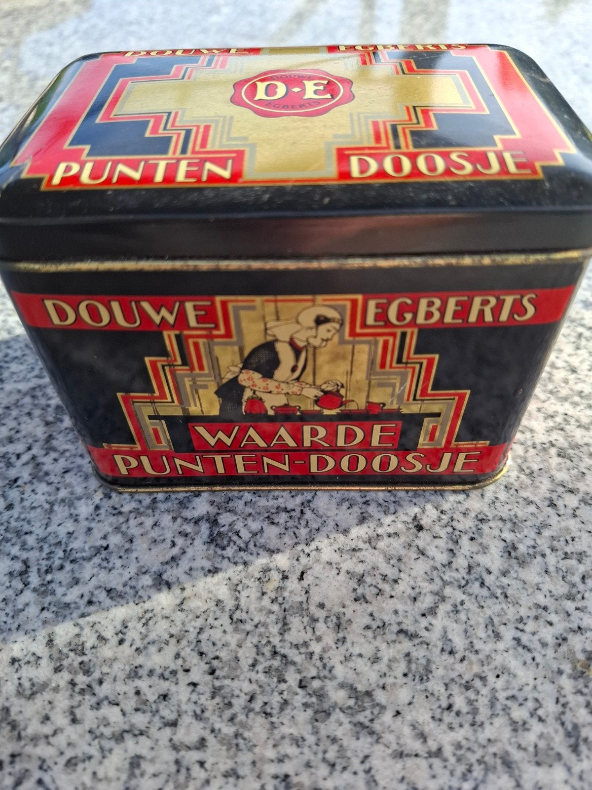 Vintage Douwe Egberts Waarde Punten-Doosje Anno 1753, Ophalen of Verzenden, Gebruikt, Koffie, Douwe Egberts