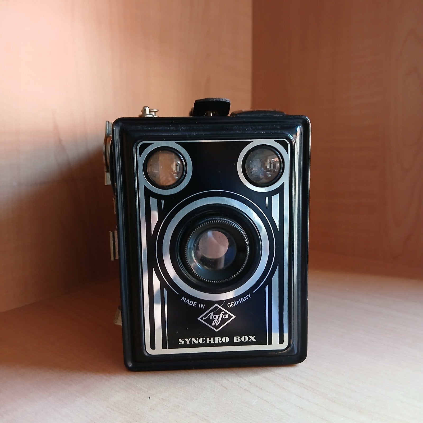 Agfa Synchro Box camera - Vintage fotocamera, Ophalen of Verzenden, Gebruikt, Compact