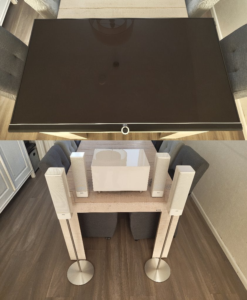 Loewe Connect 55 UHD + Loewe Individual speakers + Subwoofer, LED, 50 Hz, Zo goed als nieuw, 100 cm of meer