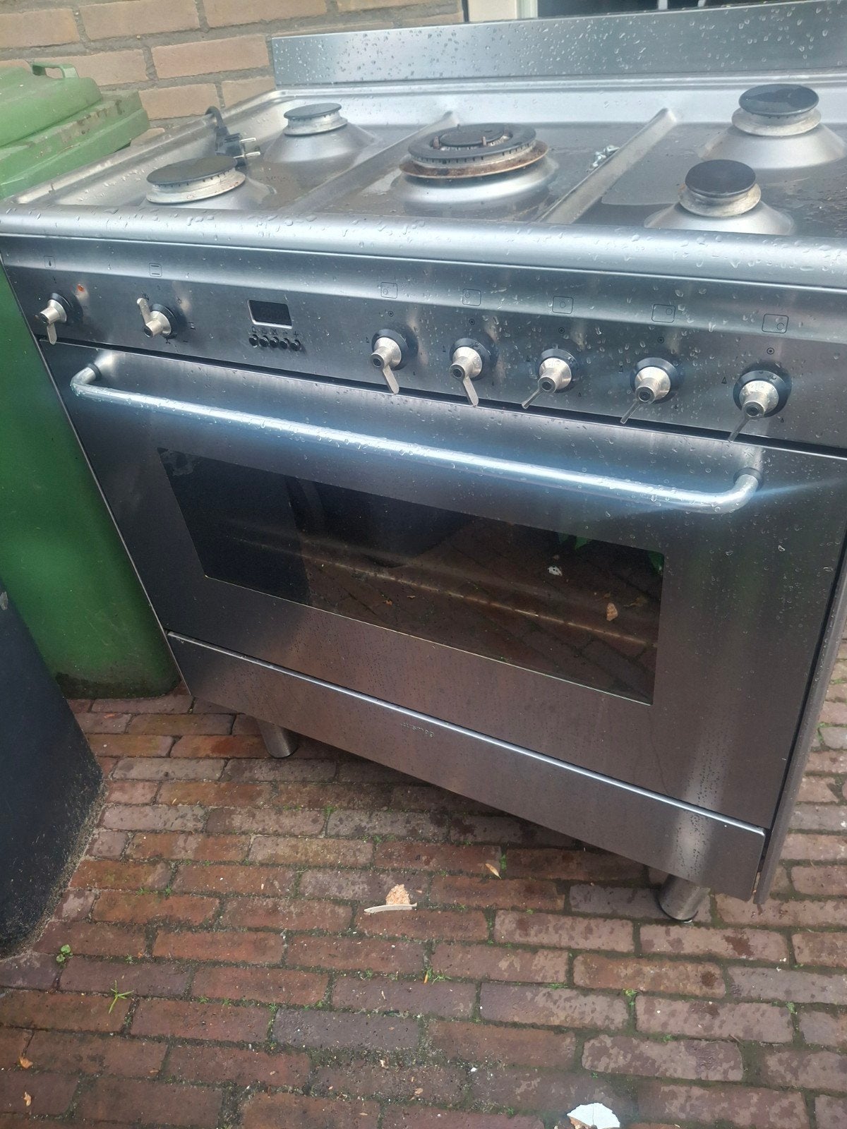 SMEG fornuis 89cm breed 6pit incl wokpit RVS gratis bezorg !, 60 cm of meer, Ophalen of Verzenden, Zo goed als nieuw, Gas