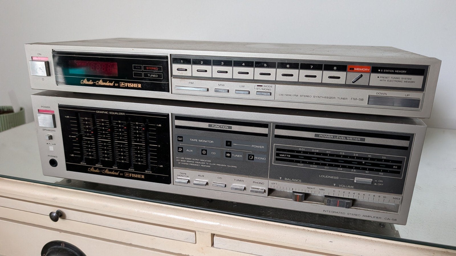Fisher Stereo Set: Tuner FM-52 & Versterker CA-59, Overige merken, Gebruikt, Speakers, Losse componenten