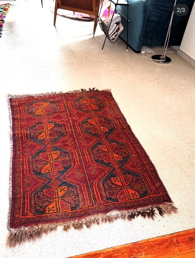 Handgeknoopt vintage wollen Perzisch tapijt, Ophalen of Verzenden, Gebruikt, Rechthoekig, 200 cm of meer