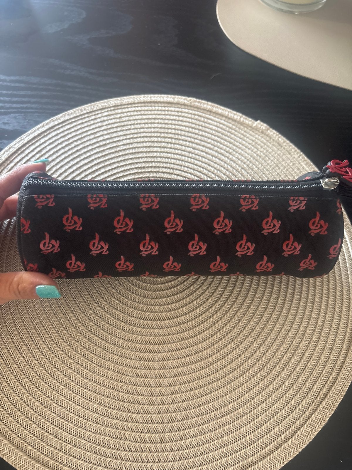 Knol power Stijlvolle etui/pennenzak met rood patroon, Ophalen of Verzenden, Gebruikt, Zwart, Softcase