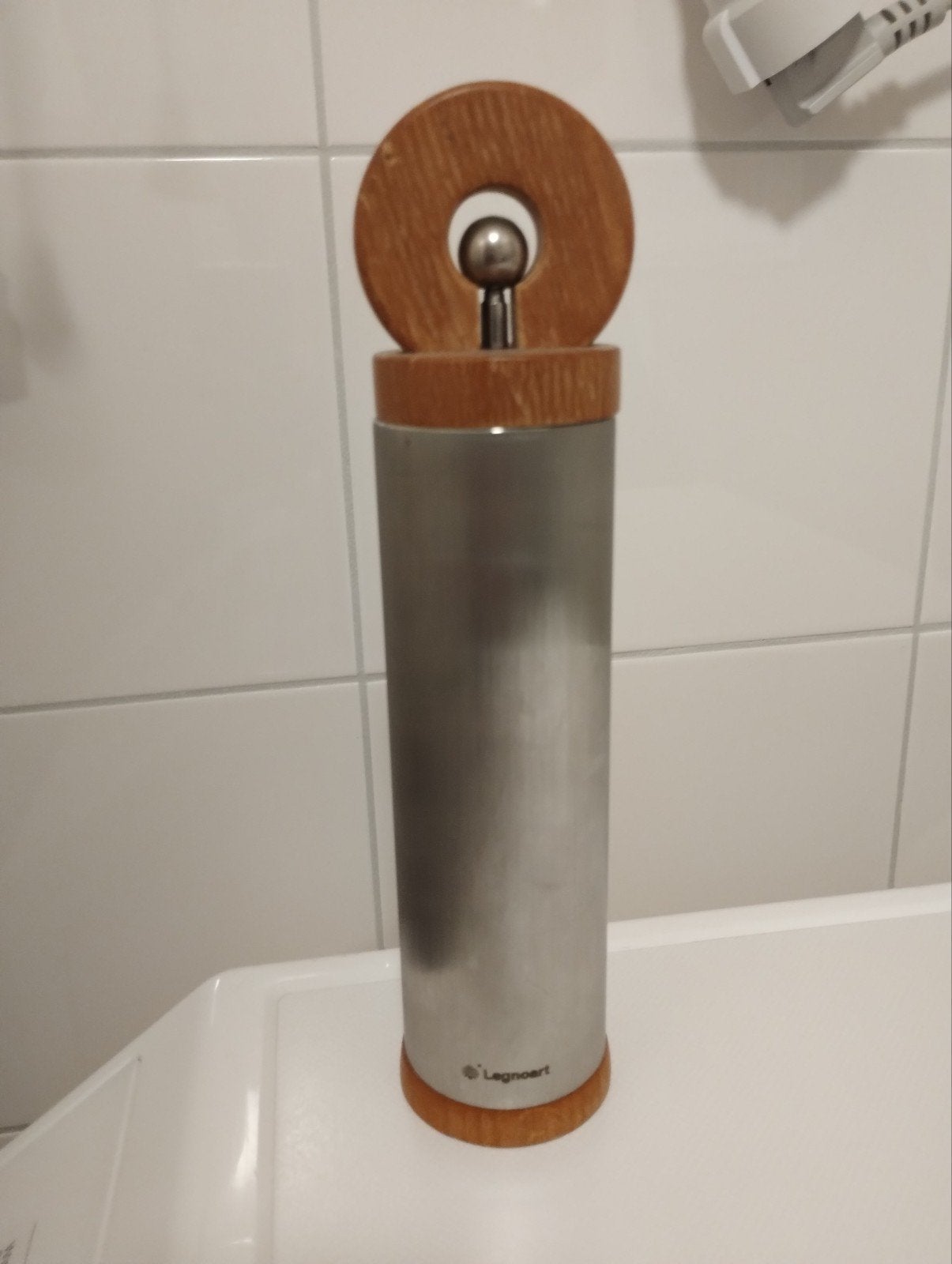 Legnoart Peugeot hout met geborsteld aluminium pepermolen, Huis en Inrichting, Ophalen of Verzenden