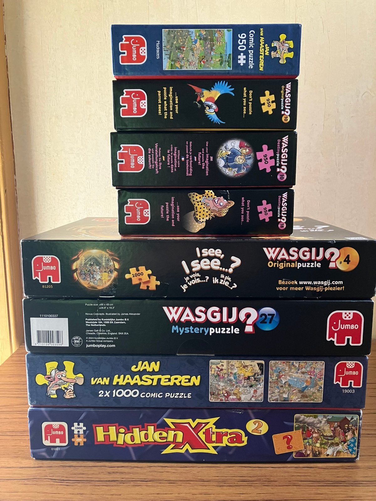Pakket puzzels Jan van Haasteren en Wasgij, Ophalen of Verzenden, 500 t/m 1500 stukjes, Zo goed als nieuw