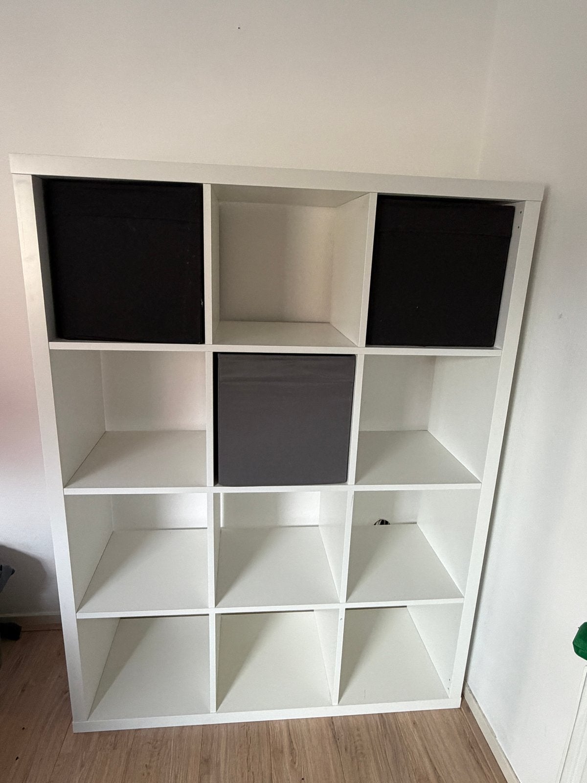 Wit vakkenkast met 3 opbergbakken (BxDxH: 112x38,5x146 cm), Ophalen, Gebruikt