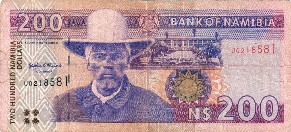 Namibië 200 dollar 1996, p. 10a zeldzaam - F, Verzenden, Overige landen, Los biljet