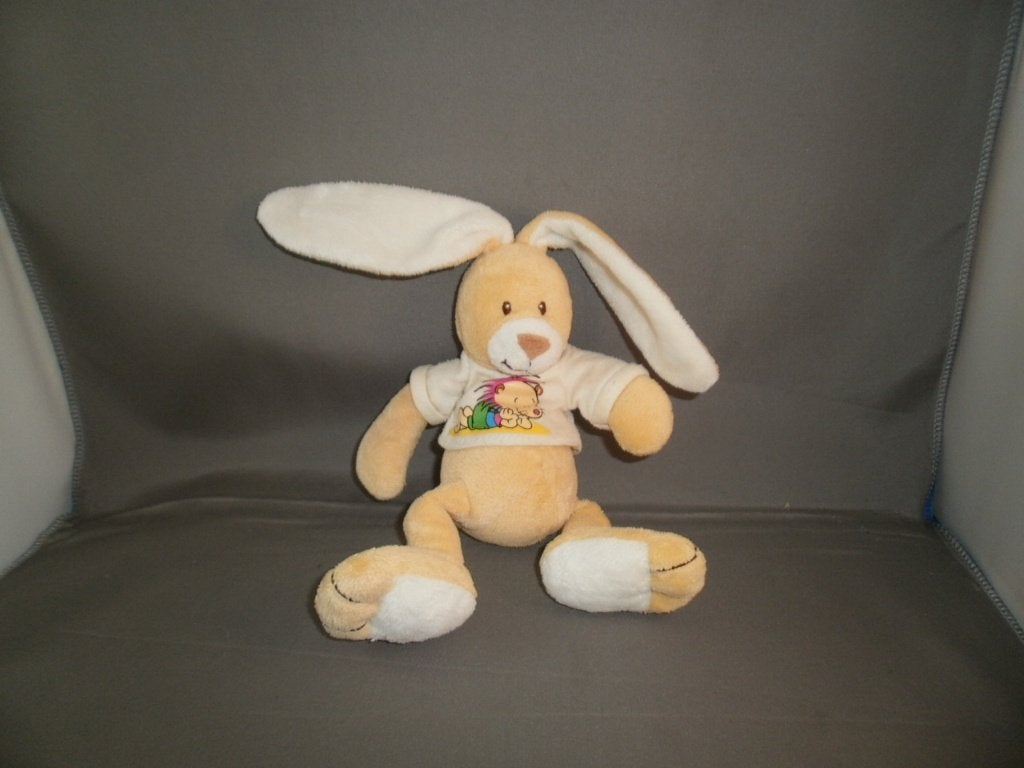 Anna club plush konijn geel/wit velours met T-shirt 30 cm, Geel, Konijn, Ophalen of Verzenden, Zo goed als nieuw
