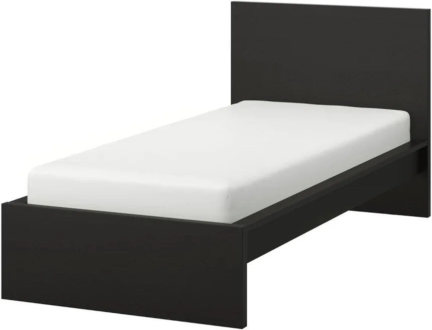 IKEA Malm bedframe 90x200 cm, zwartbruin, Huis en Inrichting, Slaapkamer | Bedden, Ophalen, Gebruikt, 90 cm, Eenpersoons