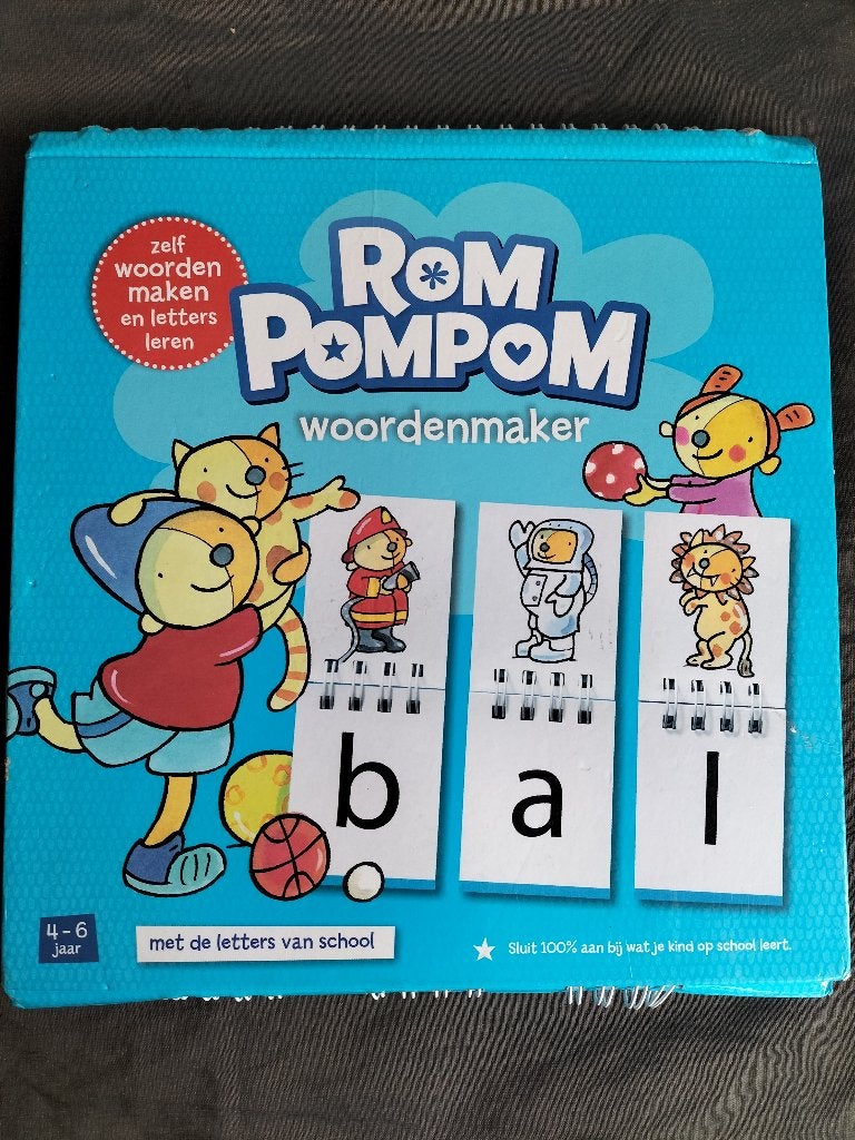 RomPomPom woordenmaker ( 4 - 6 jaar ), Boeken, Ophalen of Verzenden, Zo goed als nieuw, Jongen of Meisje, Fictie algemeen