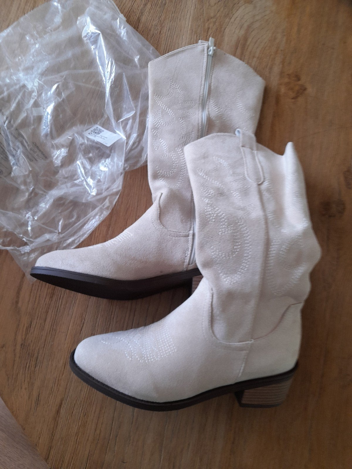 Leuke cowboy laarzen beige maat 38, Hoge laarzen, Beige, Nieuw, Ophalen of Verzenden
