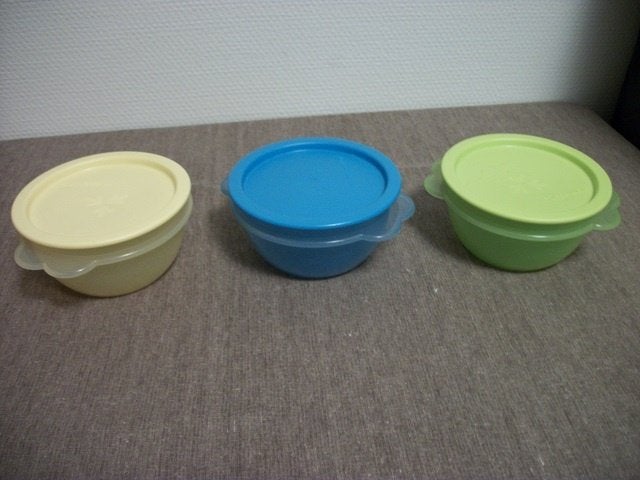 3 Tupperware Bakjes ( klikdeksel, 400 ml ), Ophalen of Verzenden, Gebruikt, Bak of Kom