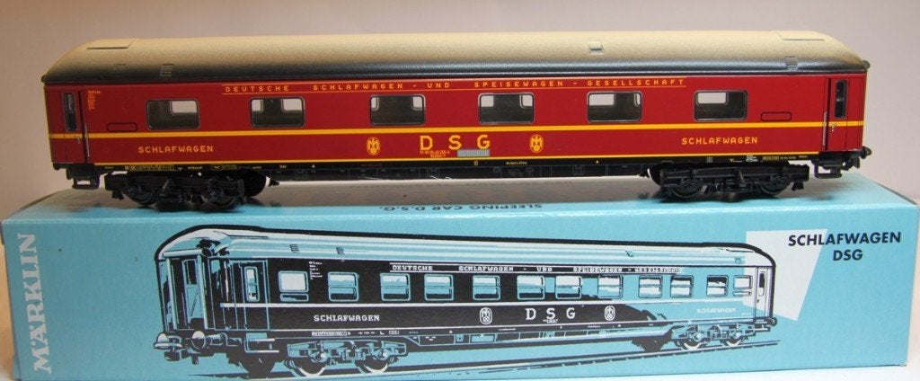 MÄRKLIN 00766-04: retro slaaprijtuig DSG in blik, Hobby en Vrije tijd, Modeltreinen | H0, Wisselstroom, Ophalen of Verzenden, Märklin