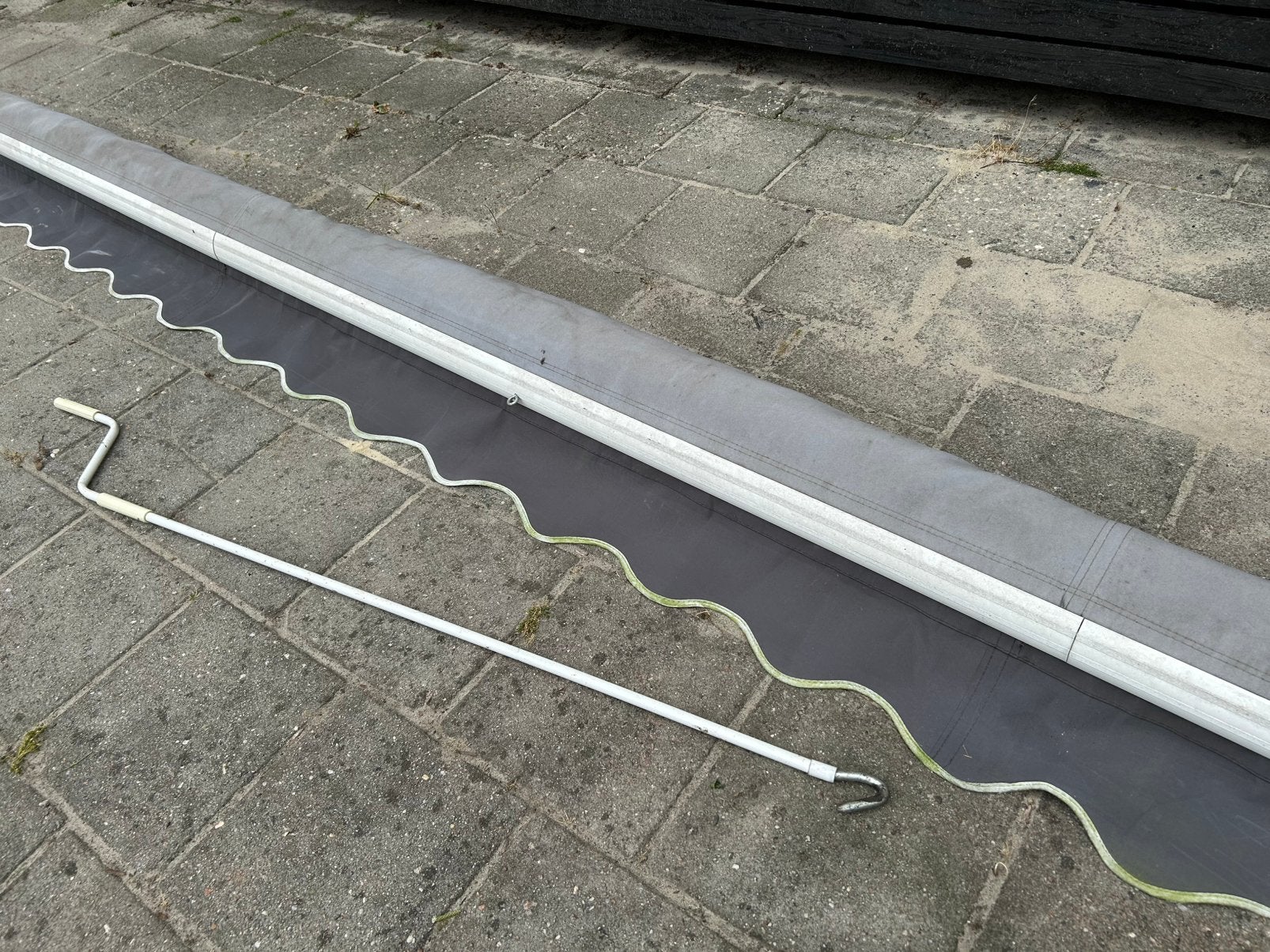 Zonnescherm 4.90x3.00, Tuin en Terras, Zonneschermen, 150 tot 300 cm, Ophalen, Gebruikt, Knikarmscherm