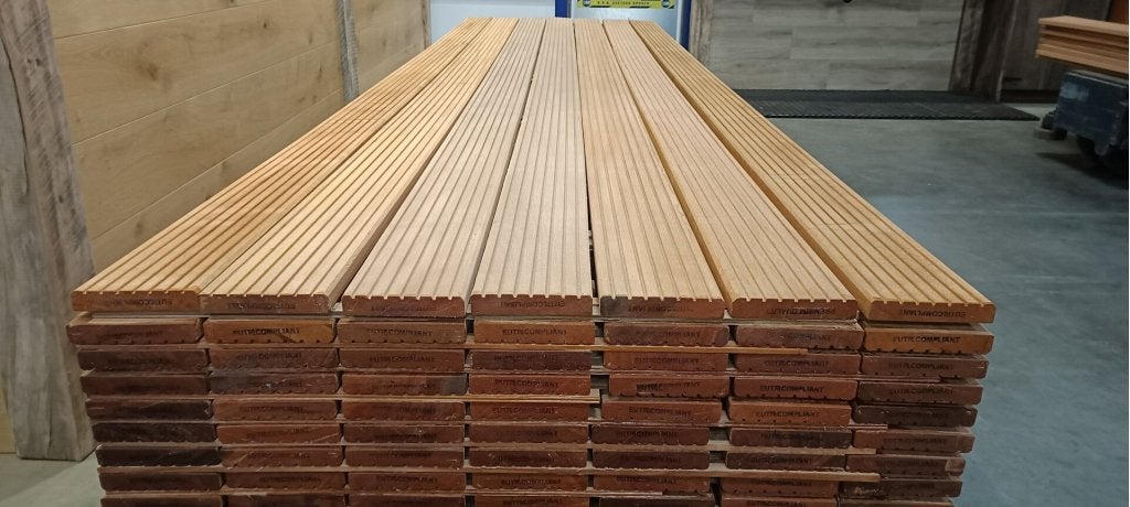 Hardhouten vlonderplanken 25x145 – Topkwaliteit voor terras, Ophalen of Verzenden, Nieuw, Planken, Hardhout