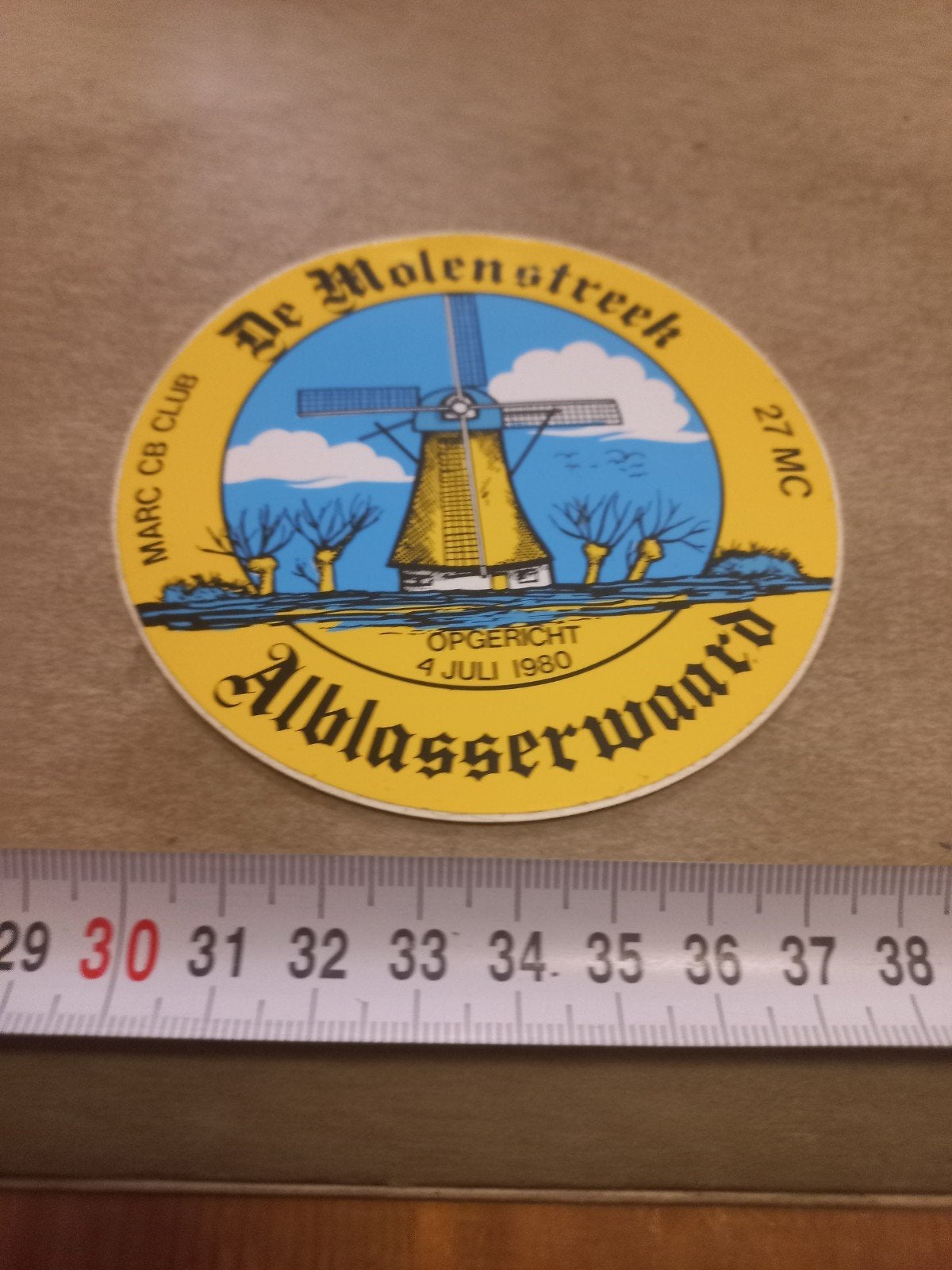 Vintage sticker De Molenstreek Alblasserwaard 1980, Verzamelen, Stickers, Ophalen of Verzenden, Gebruikt
