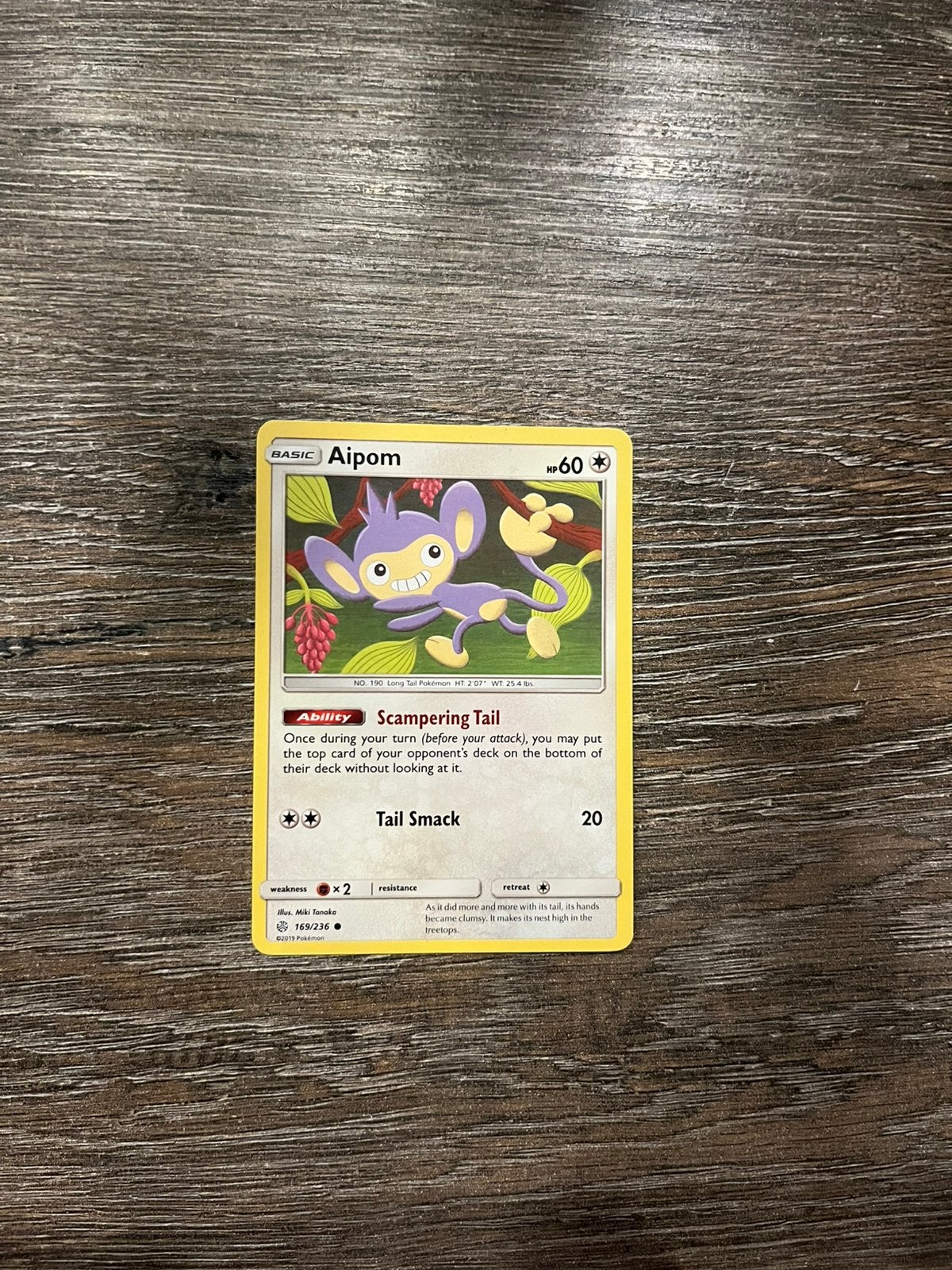 Aipom CEC 169/236, Hobby en Vrije tijd, Verzamelkaartspellen | Pokémon, Ophalen of Verzenden, Zo goed als nieuw