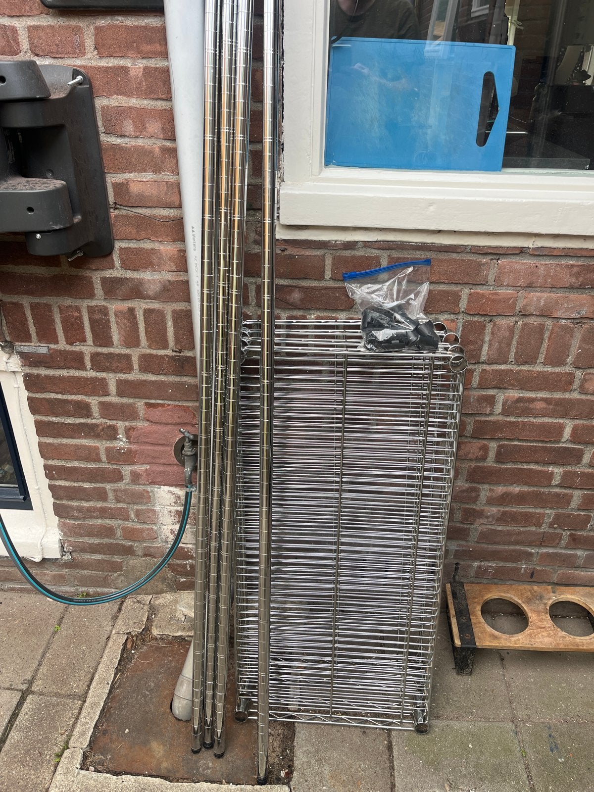 Verchroomd metalen rek - modulair opbergsysteem, Ophalen, Zo goed als nieuw