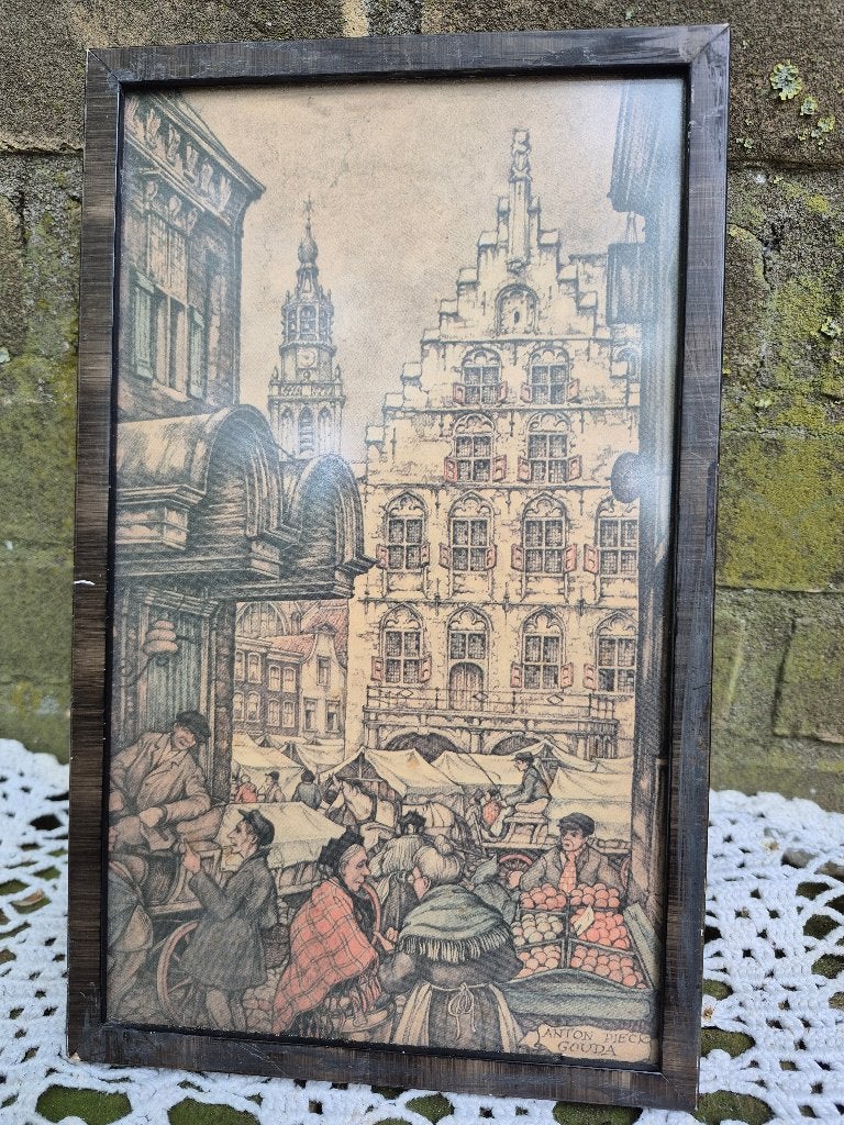 Anton Pieck schilderijtjes, Minder dan 50 cm, Gebruikt, Overige typen, Ophalen of Verzenden