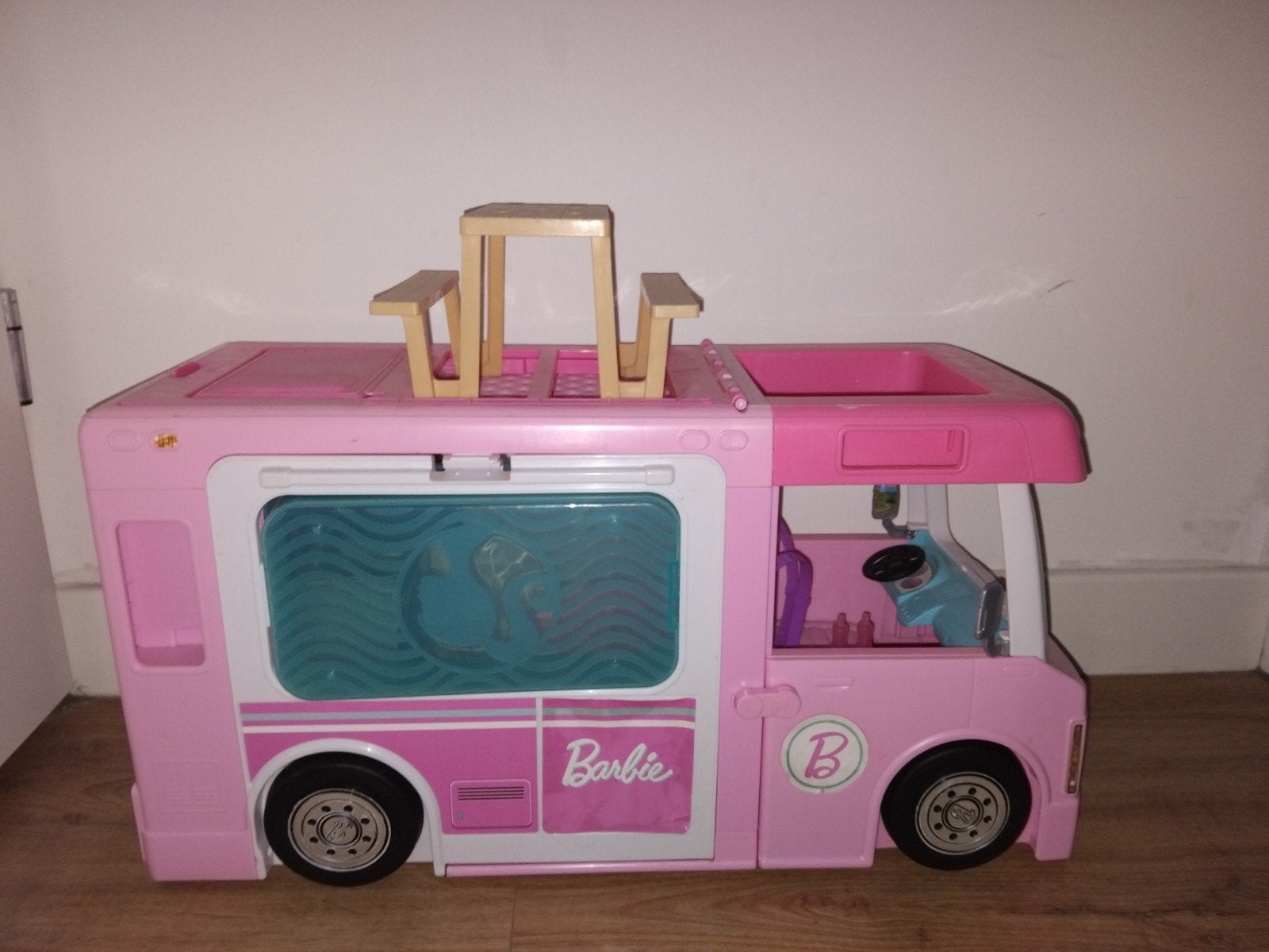 barbie camper 3 in 1, Kinderen en Baby's, Speelgoed | Speelgoedvoertuigen, Ophalen, Gebruikt