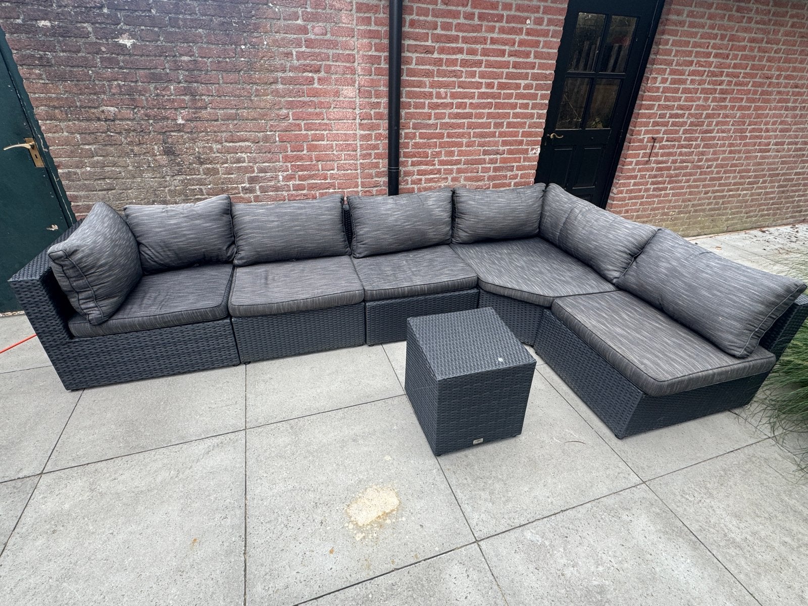 Loungeset buiten, Tuin en Terras, Tuinsets en Loungesets, Ophalen, 5 zitplaatsen, Kunststof, Gebruikt